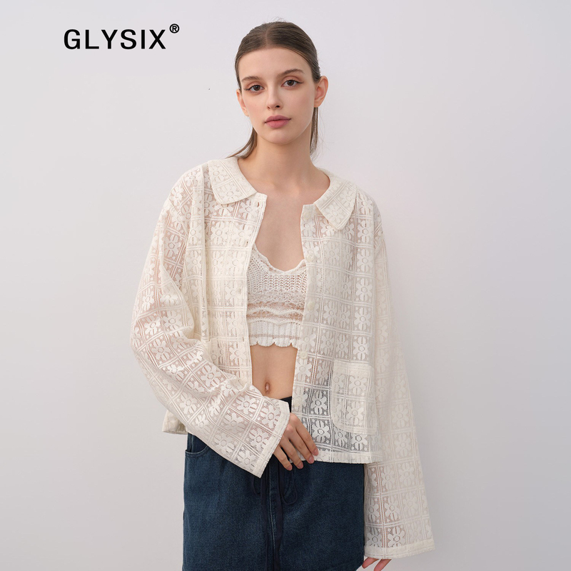Glysix Casual Retro Daisy Small Lapel Cardigan for Women, Chanel Style, Slimming, Versatile, Thin Shirt for Spring and Summer Glysix Casual Retro Daisy Small Lapel Cardigan for Women, Chanel Style, Slimming, Versatile, Thin Shirt for Spring and Summer
