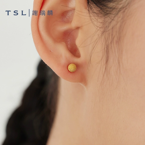 [Десять миллиардов субсидий] TSL Xie Ruilin Цена Золотые серьги Женская матовая жемчужная золотая серьги yp315