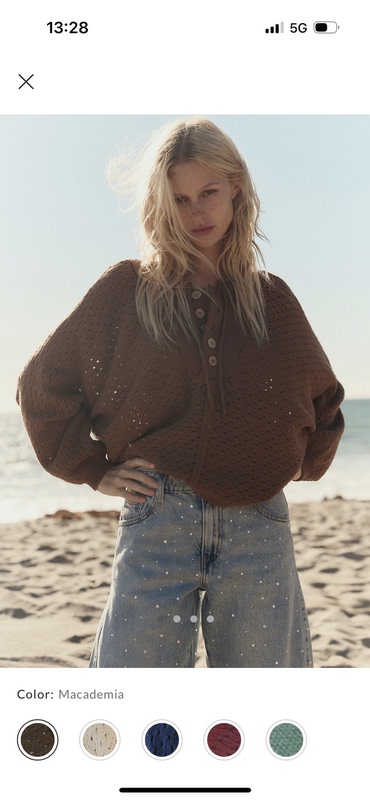 Fp New Cotton Shell-Button Knit Pullover Sweater Fp New Cotton Shell-Button Knit Pullover Sweater