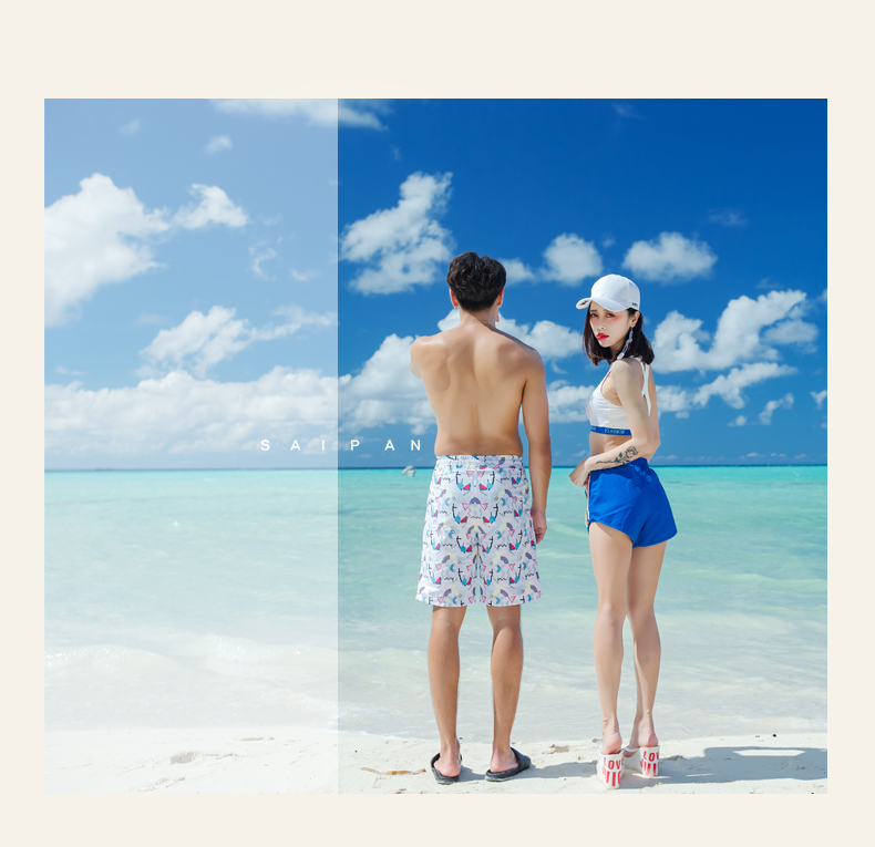Cặp đôi mẫu bikini bốn mảnh gợi cảm mặc đồ bơi gia đình mùa xuân nóng bỏng quần đi biển nam áo tắm nóng bỏng - Vài đồ bơi 	đồ đi biển đôi nữ