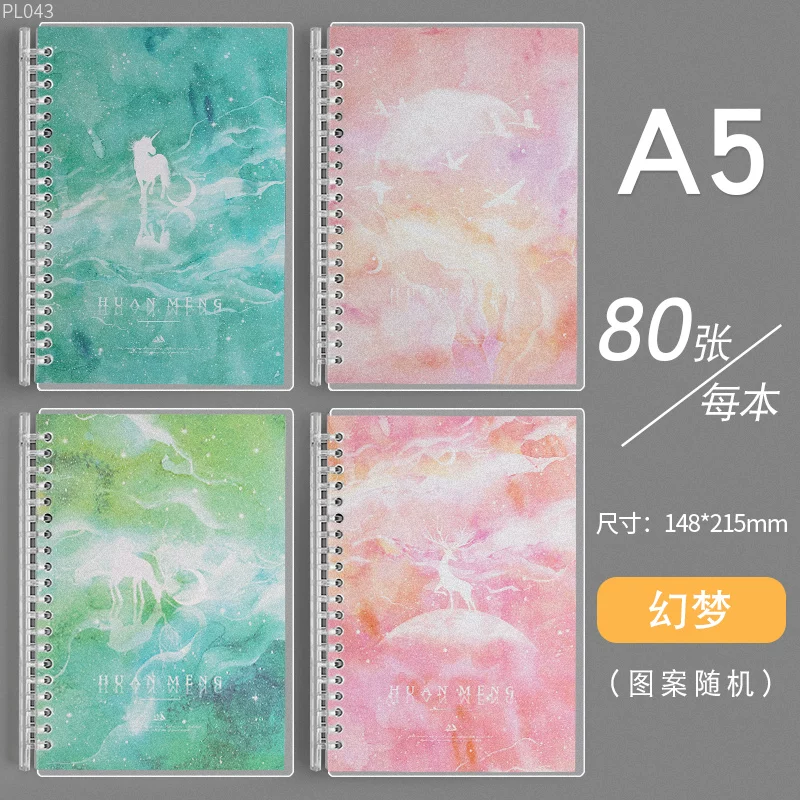 Removable Spiral Notebook, A5/B5 Refillable Tear-Off Sheets, 21×14.5 cm Compact