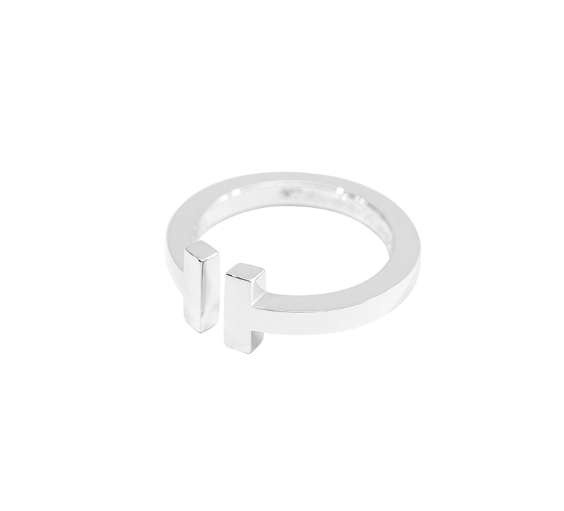 Tiffany Tiffany chính hãng tinh tế T series mở nhẫn nữ thời trang sterling bạc kết cấu ladies nhẫn