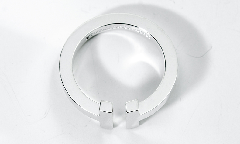Tiffany Tiffany chính hãng tinh tế T series mở nhẫn nữ thời trang sterling bạc kết cấu ladies nhẫn