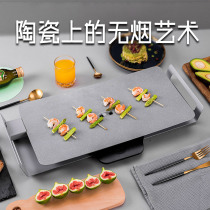 Lin Miku barbecue stove Household smoke-free barbecue pot electric oven Korean Teppanyaki barbecue plate Electric barbecue plate barbecue grill