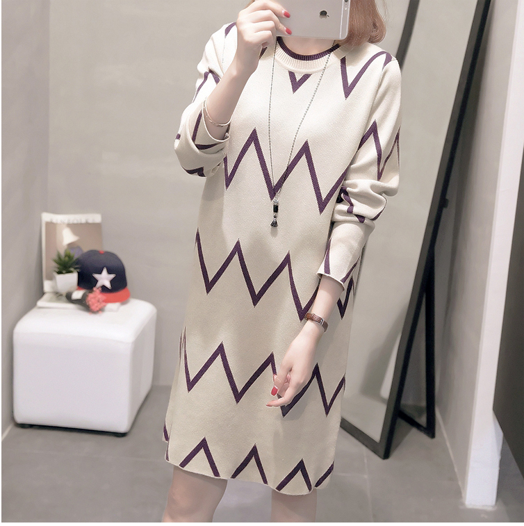 Cộng với người phụ nữ béo mập XL mùa thu và váy mùa đông 200 pounds chất béo mm áo len yêu thích dài quần jean lửng nữ