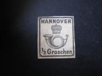 German classical stamps 1859 Hanover crown and mail car horn new ticket-ticket pollution-24878