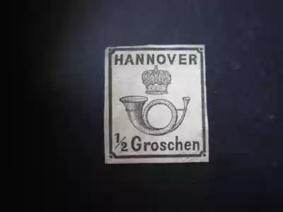 German Classical stamps 1859 Hanover Crown and post car horn new ticket--Ticket stain--24878