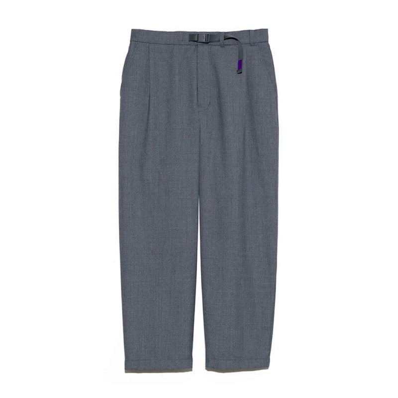 Purple* Label Polyester Wool Oxford Wool Blend Loose Tapered Suit Casual Pants