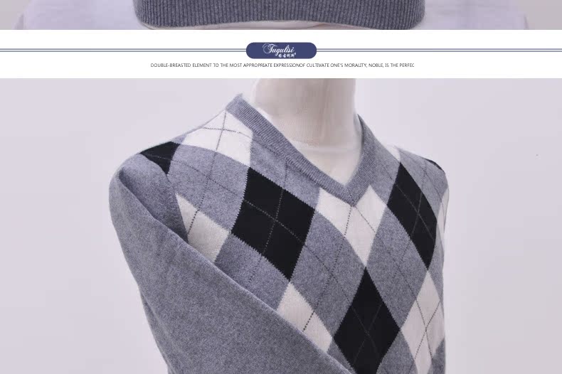 Áo len cashmere cổ lọ nam len cổ chữ V đính kim cương ấm áp 2017 áo len mùa thu đông mới - Áo len Cashmere áo nam hàng hiệu