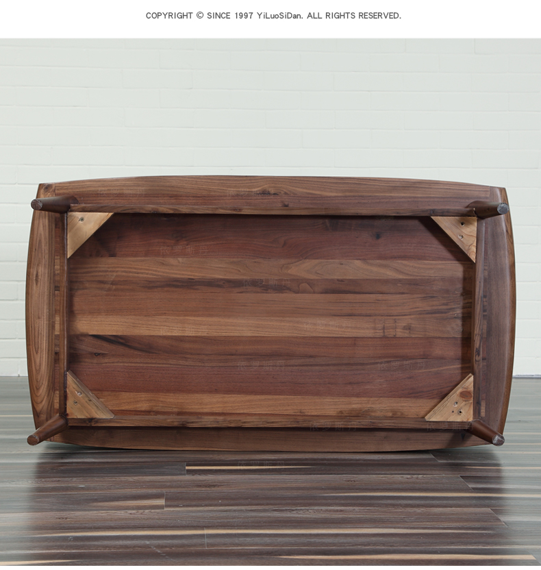 Kỷ niệm 5 năm Lễ kỷ niệm bàn trà tối giản Bắc Âu Bắc Mỹ Black Walnut Round Edge Chống phá vỡ thiết kế nội thất - Bàn trà bàn tròn phòng khách