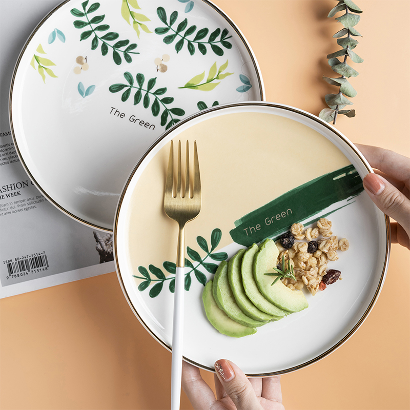 Plate of the Nordic trend of ceramics tableware dishes household food dish to eat dessert bowl tea cup breakfast dinner Plate