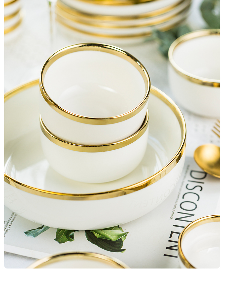 Light dishes suit household creative key-2 luxury up phnom penh ceramic tableware European jobs combination box plate sets