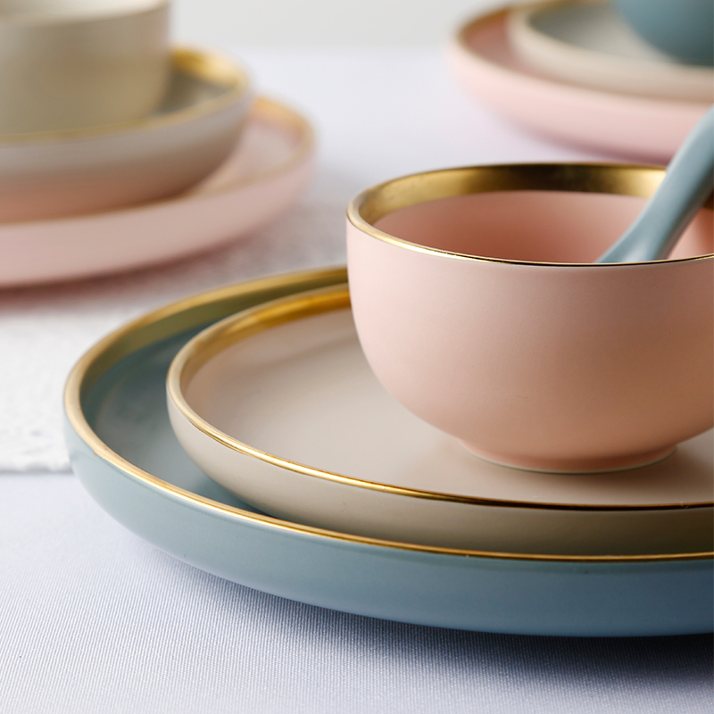 High level tableware suit gentle appearance inferior smooth ceramic bowl dish up phnom penh dish dish dish dinner plate home dishes suit