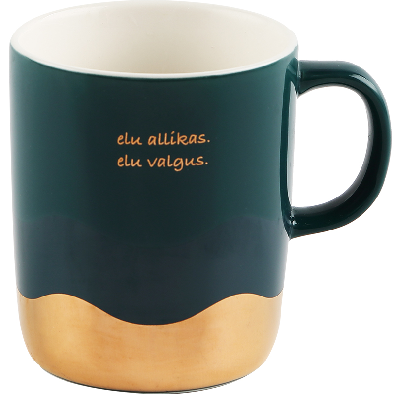 Cup light key-2 luxury blackish green office coffee lovers ceramic keller Cup men 's and women' s household golden Cup to ultimately responds a Cup