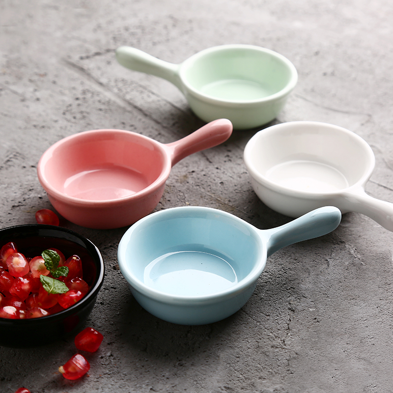 Handle ceramic soy sauce vinegar dip disc creative but small dishes, lovely color dish western food flavor dishes
