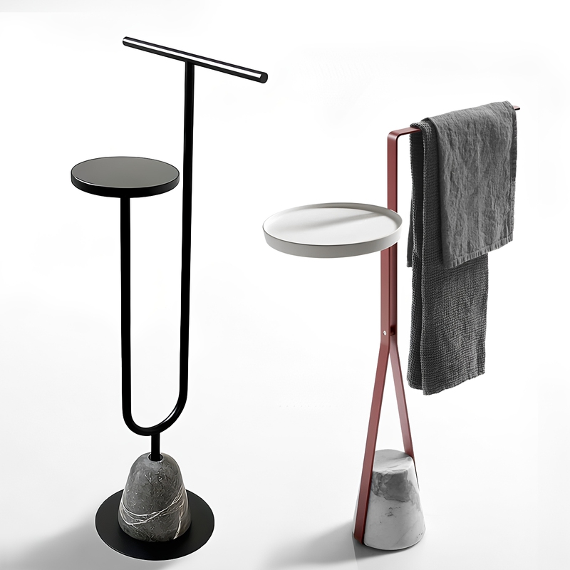 Marble Bathtub Floor-Standing Towel Rack Storage Rack Bathroom Toilet Shower Room No-Drill Side Table Towel Rack