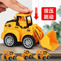 Childrens inertia pressing toy car boy engineering vehicle set excavator bulldozer road roller transport vehicle model