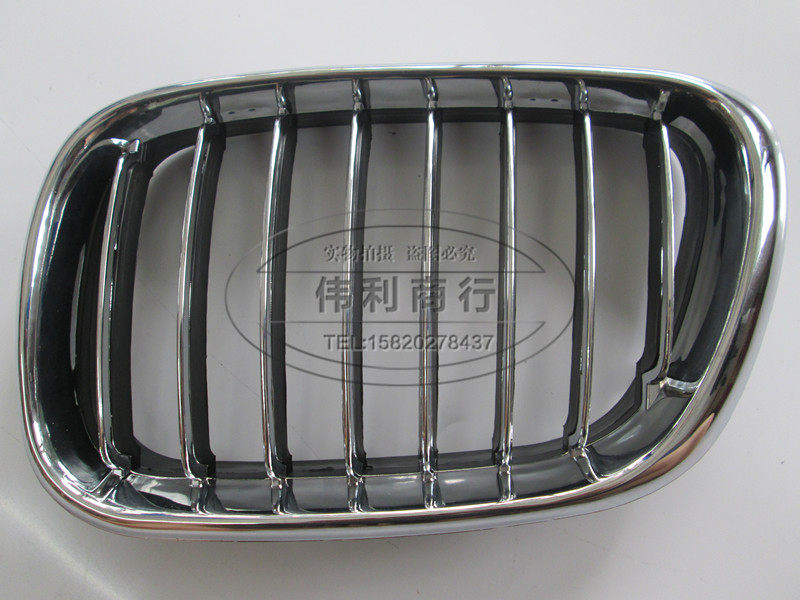 Applicable BMW X5 mid-net E53 full plating midnet X5 front machine cover grille opening double kidney midnet X5 pig nose-Taobao
