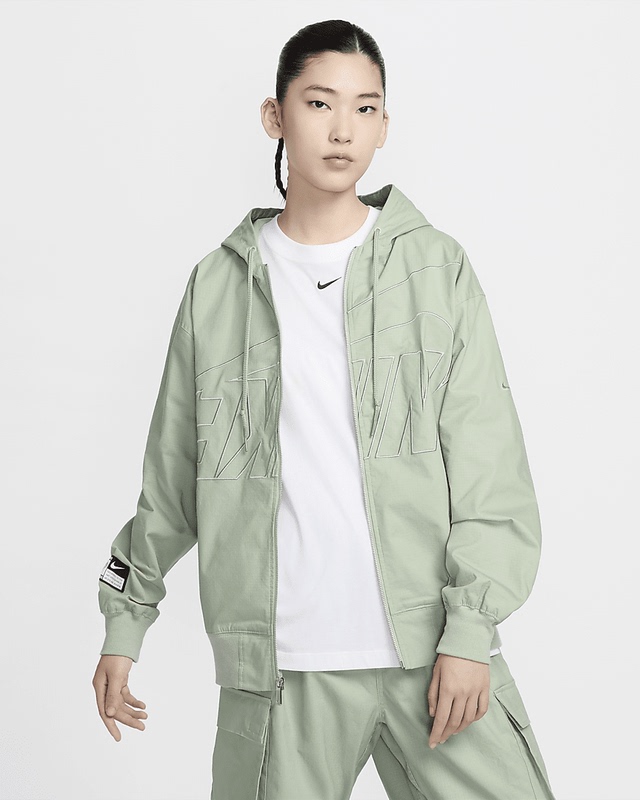 Nike Women's Spring and Autumn Sports and Leisure Embroidered Barbed Windproof Loose Hooded Jacket Fv7775
