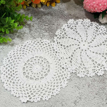  DIY handmade crochet crochet table mat American country retro cotton hollow decorative cup plate round mat 18-20cm