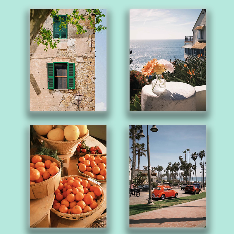 Seaside Town Scenery Photography Poster Room Bedroom Decoration Painting Wall Sticker Background Wall Renovation Wall Decoration Painting