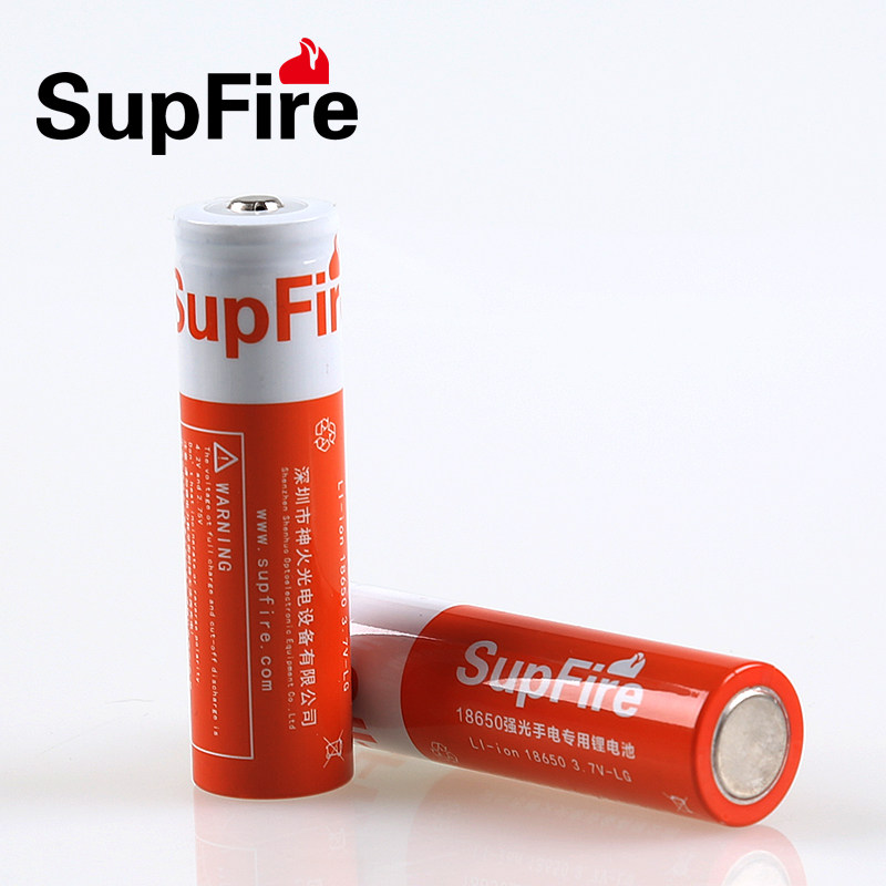 SupFire strong flashlight high capacity 18650 lithium battery god fire original rechargeable 7V