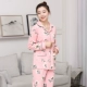 Findie 2019 mới mùa xuân và mùa thu bộ đồ ngủ pijama in ve áo bằng vải cotton kích thước lớn dịch vụ tại nhà - Bên ngoài ăn mặc