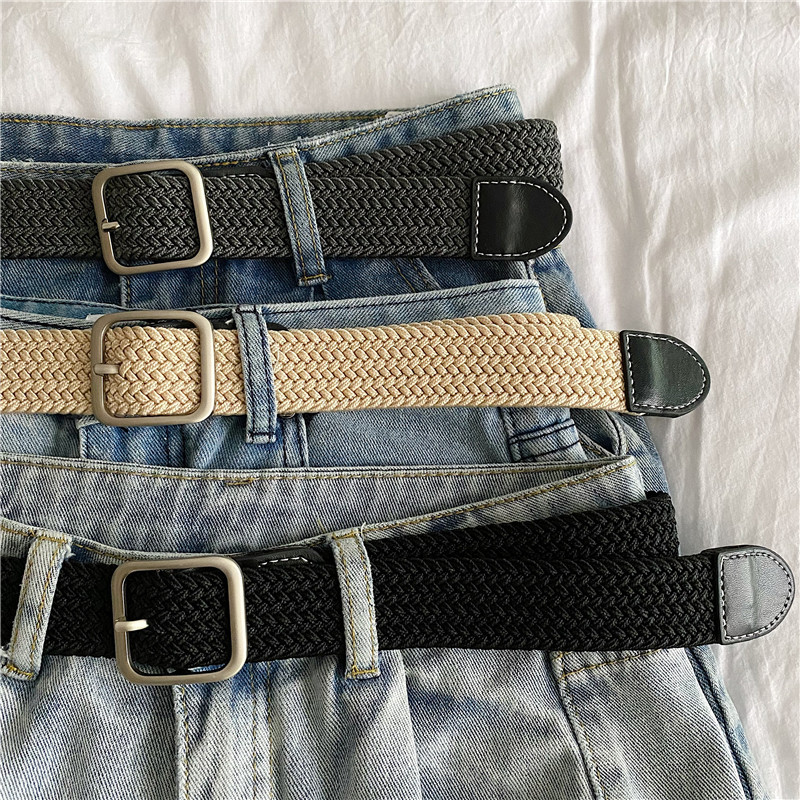 2026 New Woven Belt Men's Belt Women's Jeans Belt Military Training Trendy ins Style Young People Canvas
