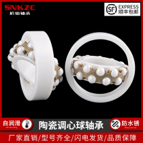 Aligning ball ceramic bearings high temperature resistant double row full ceramic bearings waterproof and insulated high precision oil-free self-lubricating models