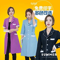 High-end Beauty Salon Beauty Division Workwear Womens Great Vest Summer Short Sleeve Doctor Tattoo Embroidered Skin Management Beauty Wear