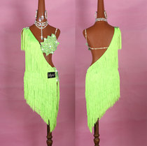 Belly dance skirt inspiring competition clothes performance clothes fluorescent green tassel skirt skirt bra style drill
