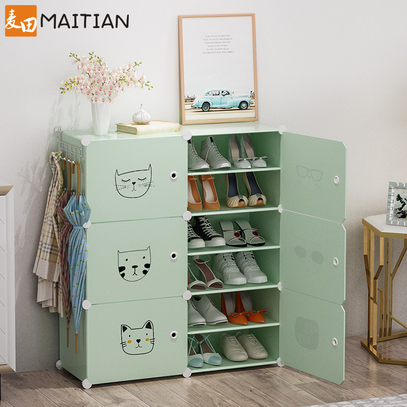 Simple shoe cabinet home economical dormitory door dust-proof storage shoe cabinet multi-layer assembly shoe shelf save space