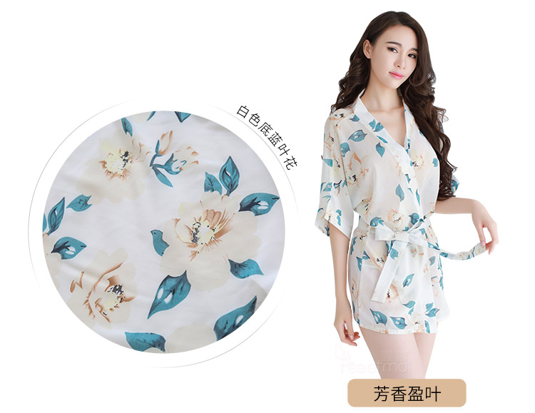 Bộ đồ ngủ gợi cảm ghen tị vui vẻ kimono váy ngủ Sao trong suốt vải tuyn lụa lụa ngủ ngắn có thể mặc bên ngoài mùa hè nữ đầm nữ de thương