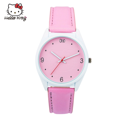 Hello Kitty, модные детские милые водонепроницаемые кварцевые часы, простой и элегантный дизайн, японские и корейские