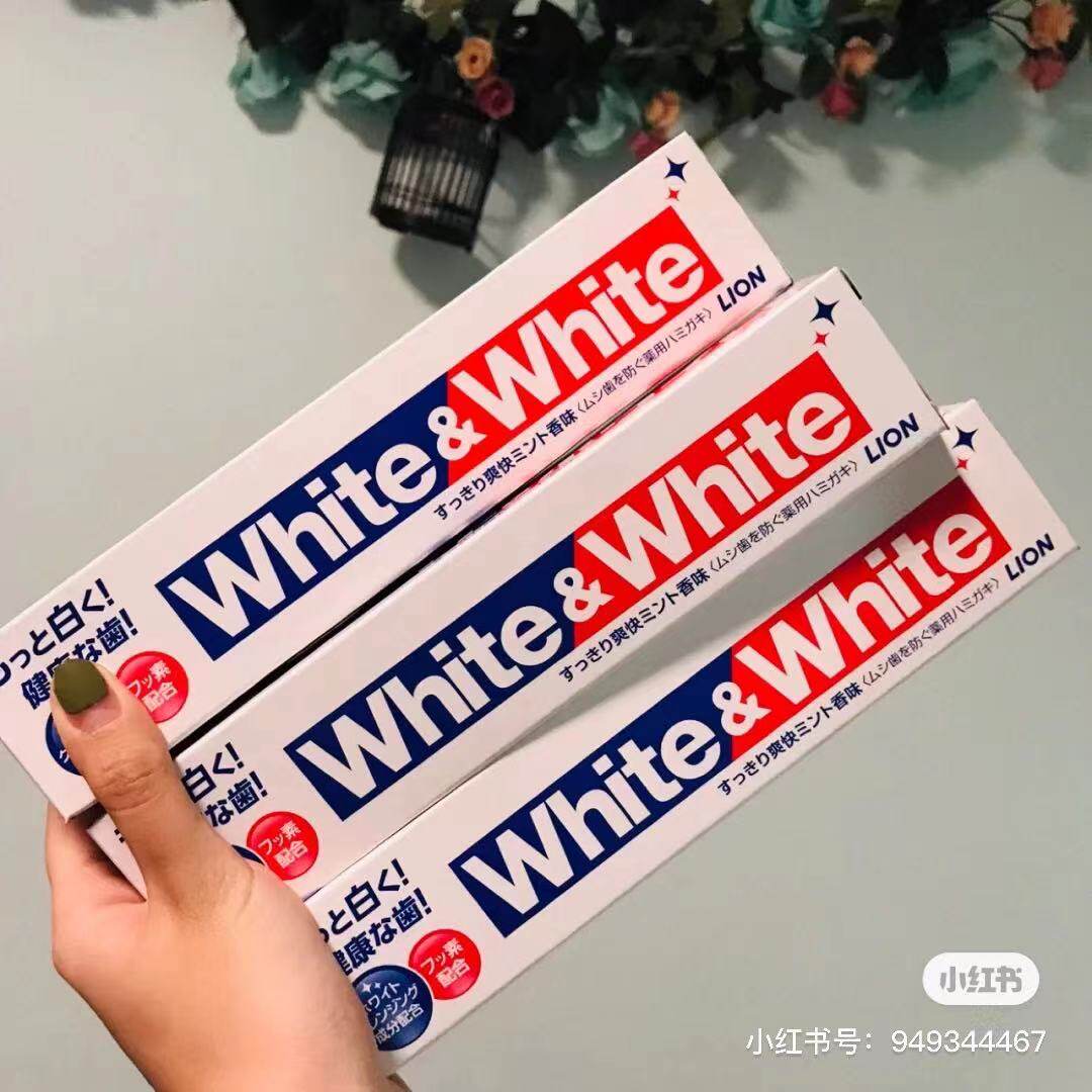 white white toothpaste 2 a group of LION King LION fresh tone bright white teeth Japanese yellow stains whitening