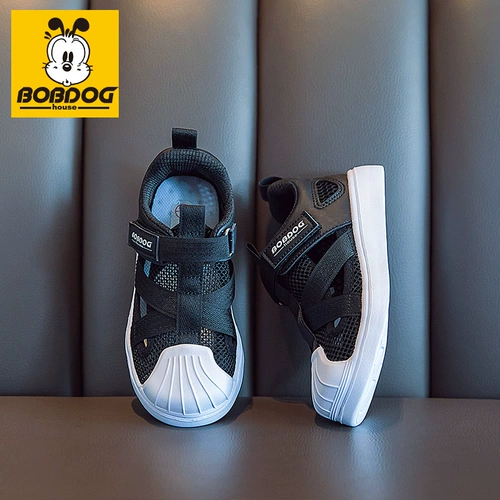 Туфли для мальчиков, летняя дышащая обувь, детские сандалии, сумка для обуви, 2023, мягкая подошва