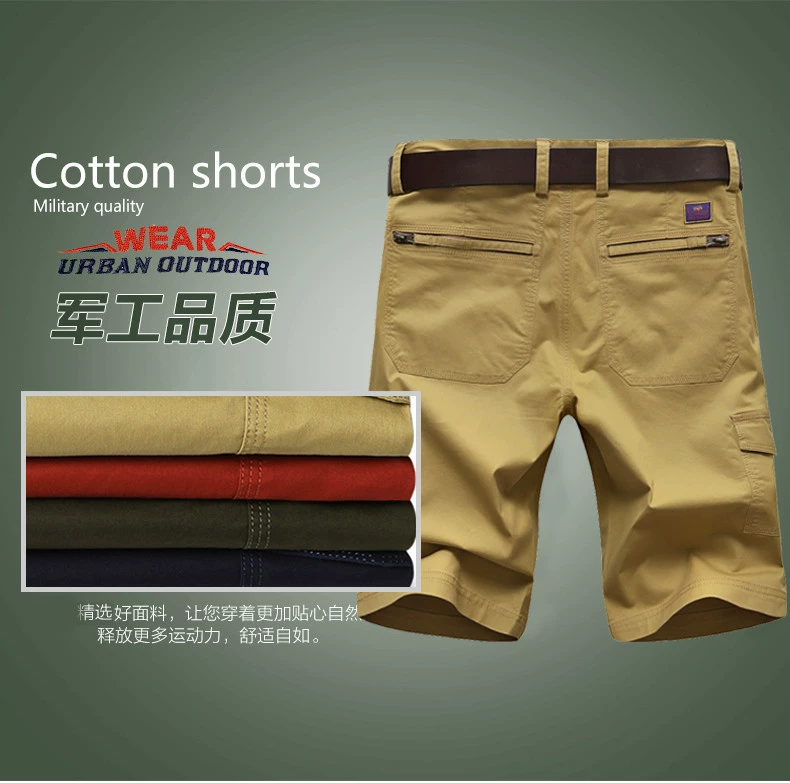 Lang khóa mùa hè thời trang giản dị quần short nam rộng kích thước dụng cụ đa túi năm quần trẻ thể thao quần sọt nam