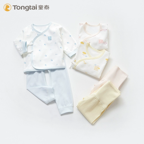 童泰 Хлопковый комбинезон для новорожденных, штаны, нижнее белье, детский комплект для младенца, осеннее термобелье, высокая талия