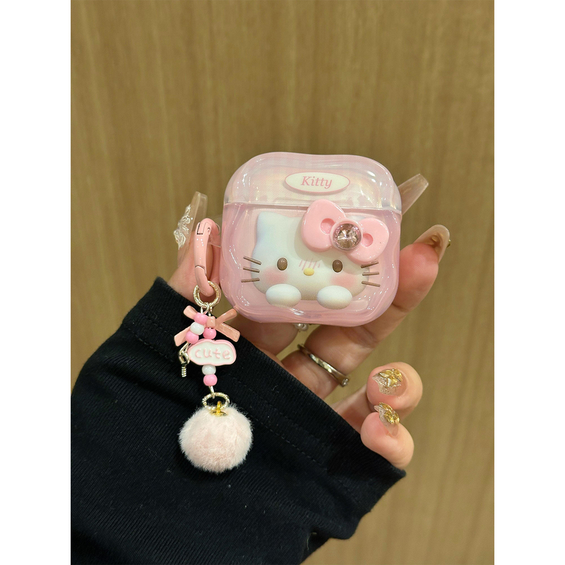 Cute and Fun 3D Pattern Kitty Cat Case for Apple Wireless Bluetooth AirPods Pro Earphones, AirPods 4Th Generation Soft Silicone AirPods 1/2 3Rd Generation Anti-Drop Pro 2Nd Generation for Girls