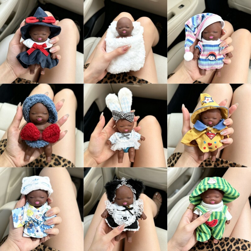 14cm娜塔莎黑娃解压玩具整蛊上班族缓解焦虑神器带衣服丑娃娃套装