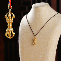 Pure copper tantric instruments Tibet jewelry one-character five-strand Vajra pendant demon amulet play pendants