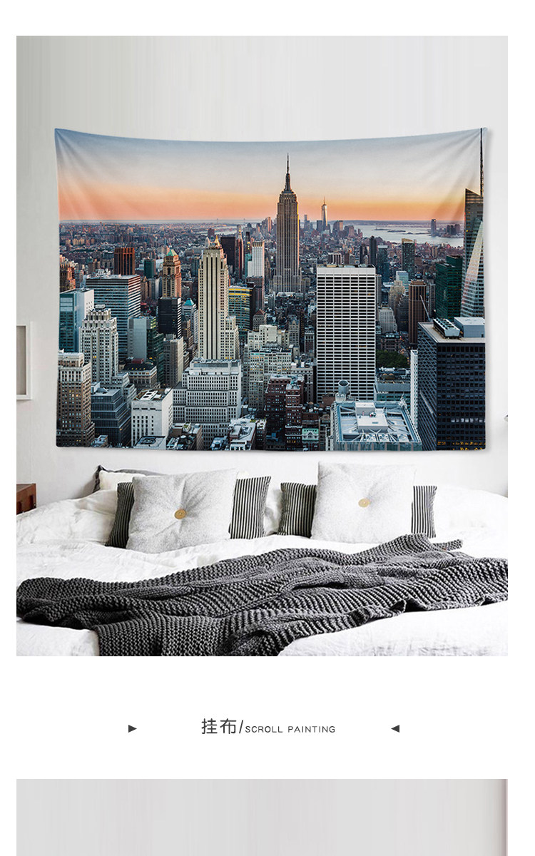 Гобелен 3D Нью-Йорке вечером на севере Европы ИНС висит ткань фоне стены стиле холст гобелен диван полотенце скатерть City Ins
