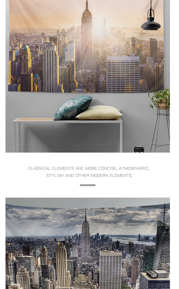 Гобелен 3D Нью-Йорке вечером на севере Европы ИНС висит ткань фоне стены стиле холст гобелен диван полотенце скатерть City Ins