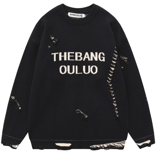 Демисезонный свитер, термобелье, дизайнерская шерстяная трикотажная парная одежда для влюбленных, в американском стиле, оверсайз, тренд сезона