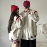 Бейсбольная форма для влюбленных, осенняя демисезонная брендовая парная одежда, шерстяная куртка для отдыха, в американском стиле, свободный крой, с вышивкой