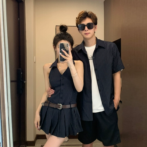 Юбка для влюбленных, летняя парная одежда, рубашка, приталенный корсет, платье с рукавами без рукавов, французский стиль, изысканный стиль