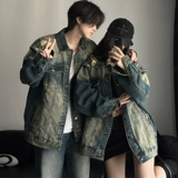 Джинсовая осенняя куртка подходит для мужчин и женщин, дизайнерская парная одежда для влюбленных, в американском стиле, оверсайз