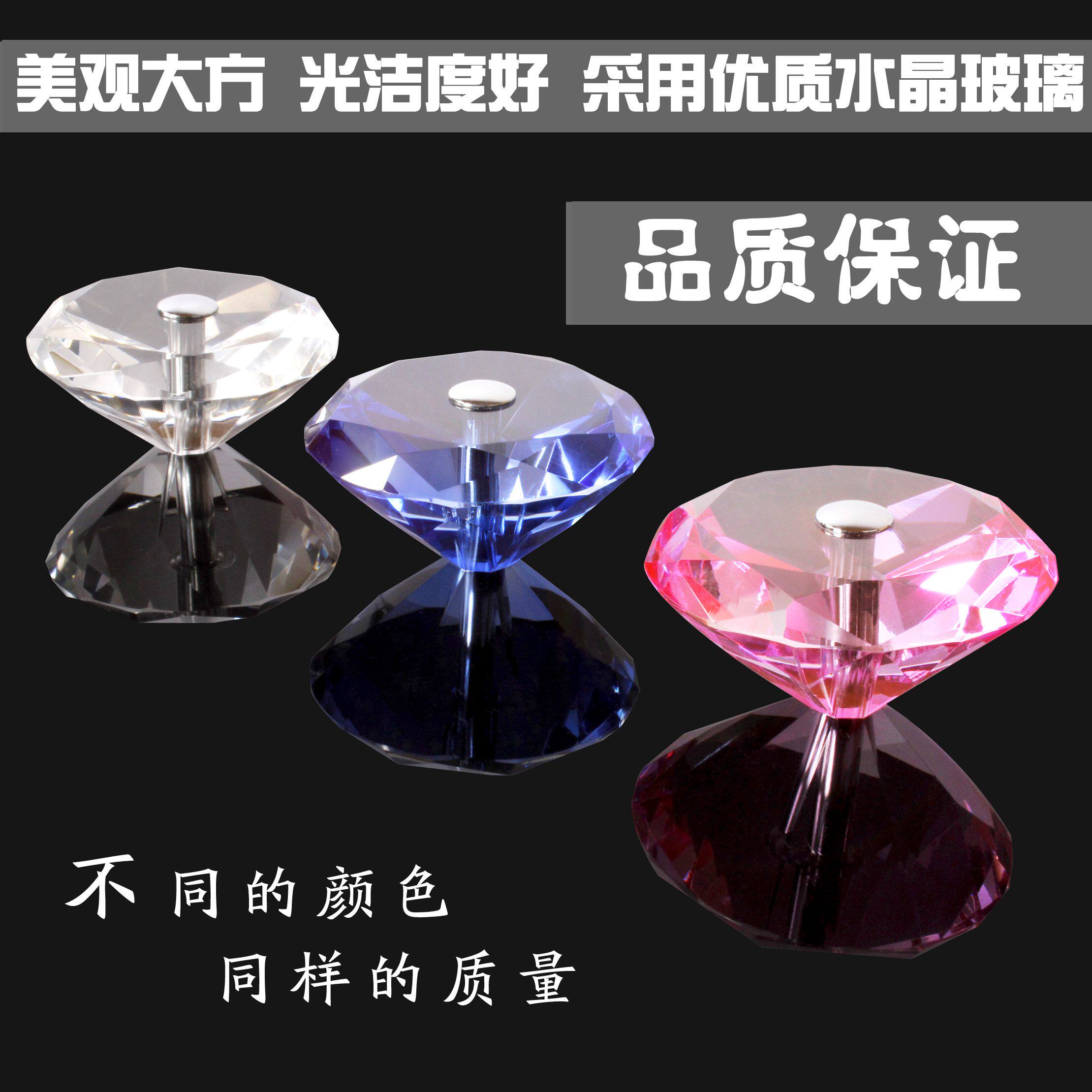 No frame glass door crystal handle modern shower room bathroom office wooden door handle single hole diamond type handle