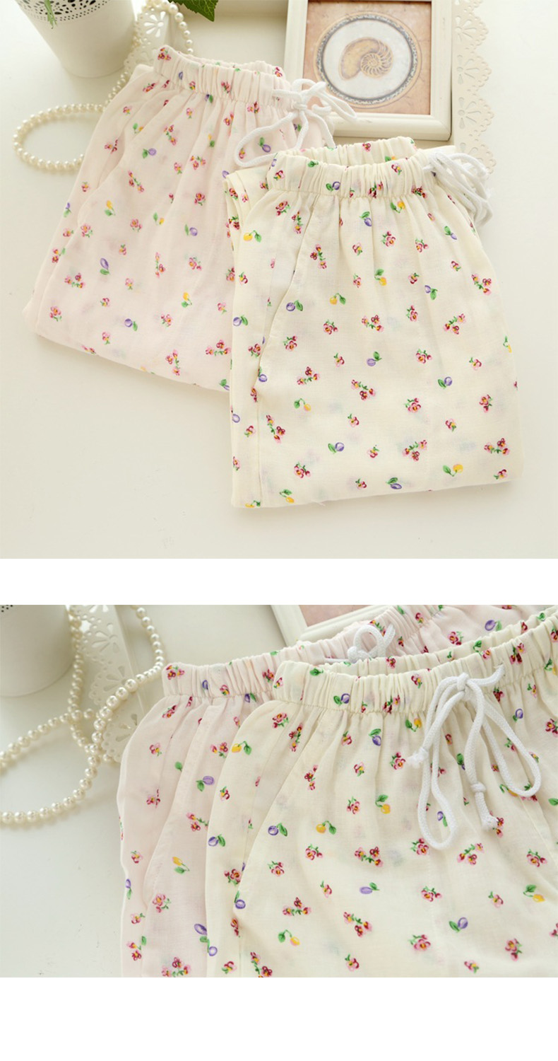Mùa xuân và mùa thu Phụ nữ kích thước lớn Đồ ngủ Phụ nữ Quần mùa hè Quần cotton nhà Quần cotton mỏng Quần nhà lỏng Quần điều hòa quần túi hộp nam