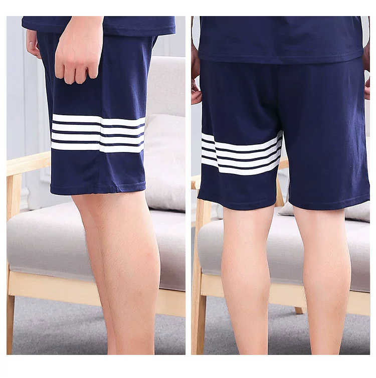 Quần short nam mùa hè Hàn Quốc cotton kích thước lớn đồ ngủ cotton rộng mùa hè Quần tây nam giản dị có thể mặc